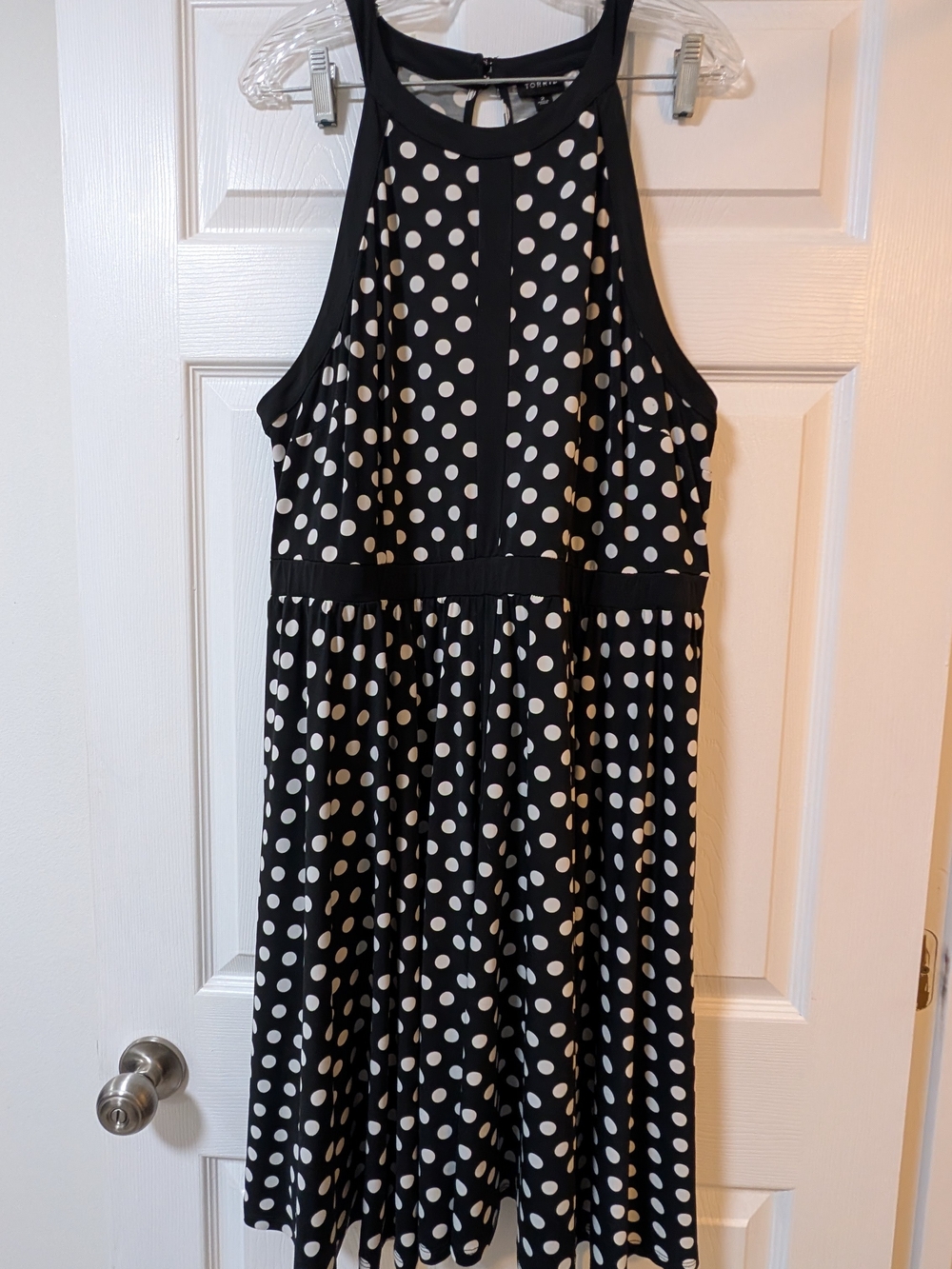 Torrid Size 2X (2) Polka Dot Rockabilly Halter Circle Skirt Midi Dress Pockets